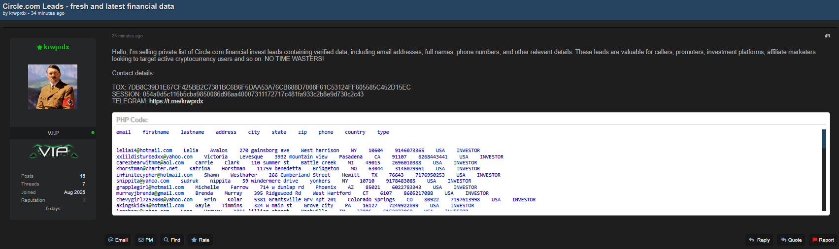 涉嫌出售Circle的投资线索-xLab 威胁情报