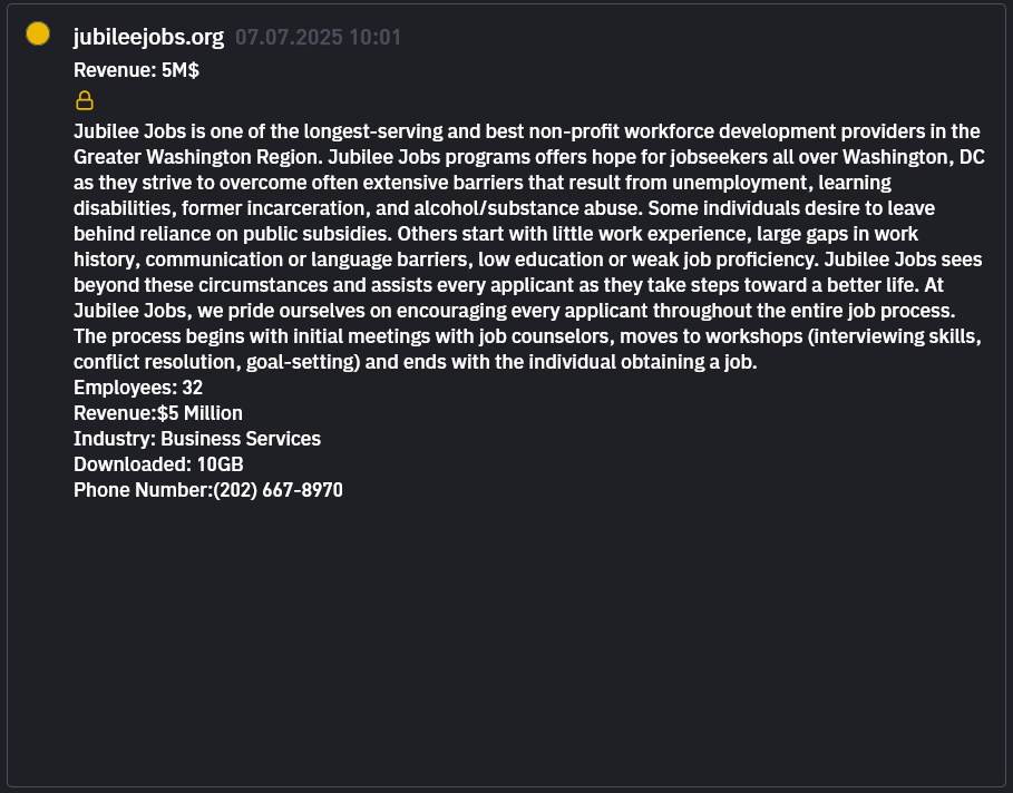 Jubilee乔布斯成为INC RANSOM勒索软件的受害者-xLab 威胁情报