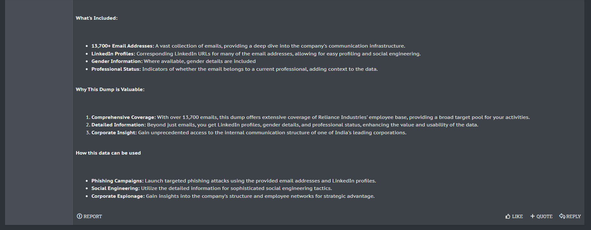 信实工业有限公司涉嫌出售资料-xLab 威胁情报