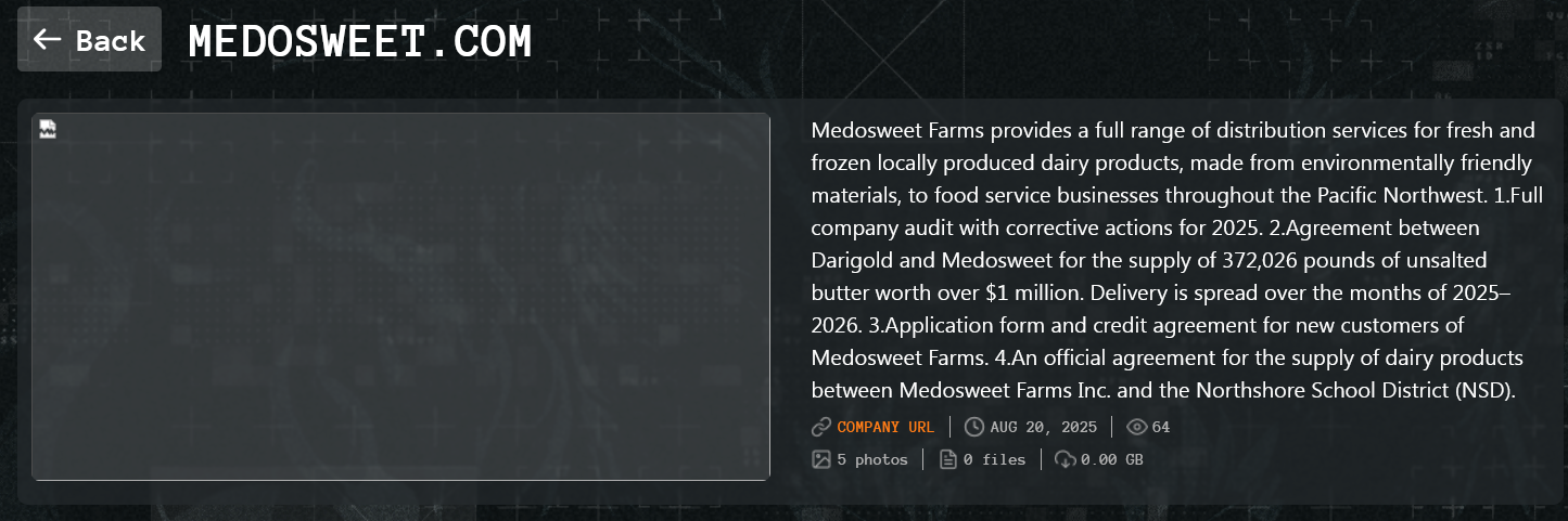 Medosweet Farms Inc.成为Qilin勒索软件的受害者-xLab 威胁情报