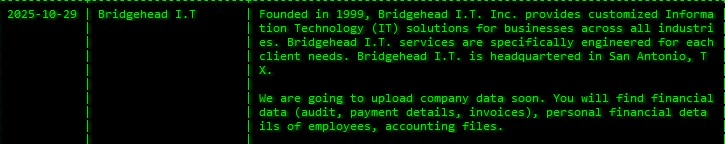 桥头堡IT有限责任公司。成为Akira勒索软件的受害者-xLab 威胁情报