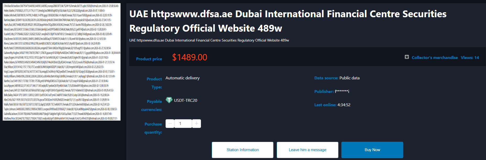 Alleged data breach of Dubai Financial Services Authority (DFSA)-xLab 威胁情报