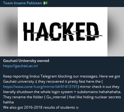 Team insane Pakistan瞄准高哈蒂大学网站-xLab 威胁情报