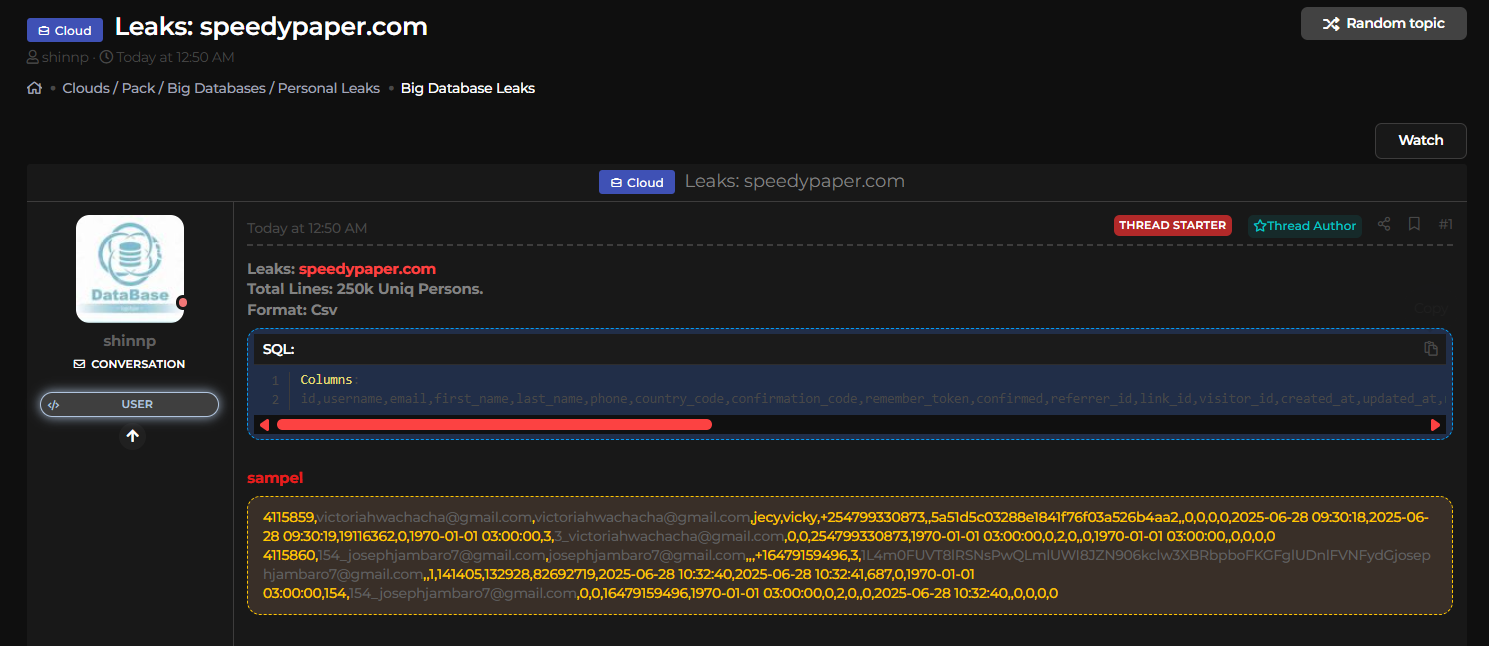 SpeedyPaper涉嫌数据外泄-xLab 威胁情报
