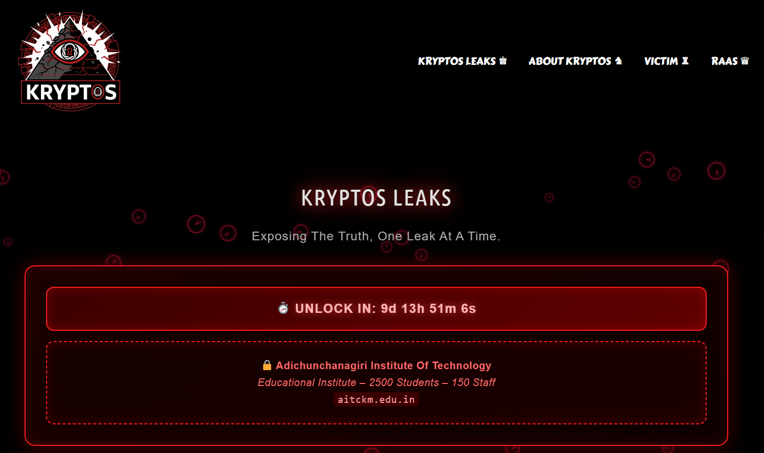 Adichunchanagiri理工学院(AIT)成为Kryptos勒索软件的受害者-xLab 威胁情报