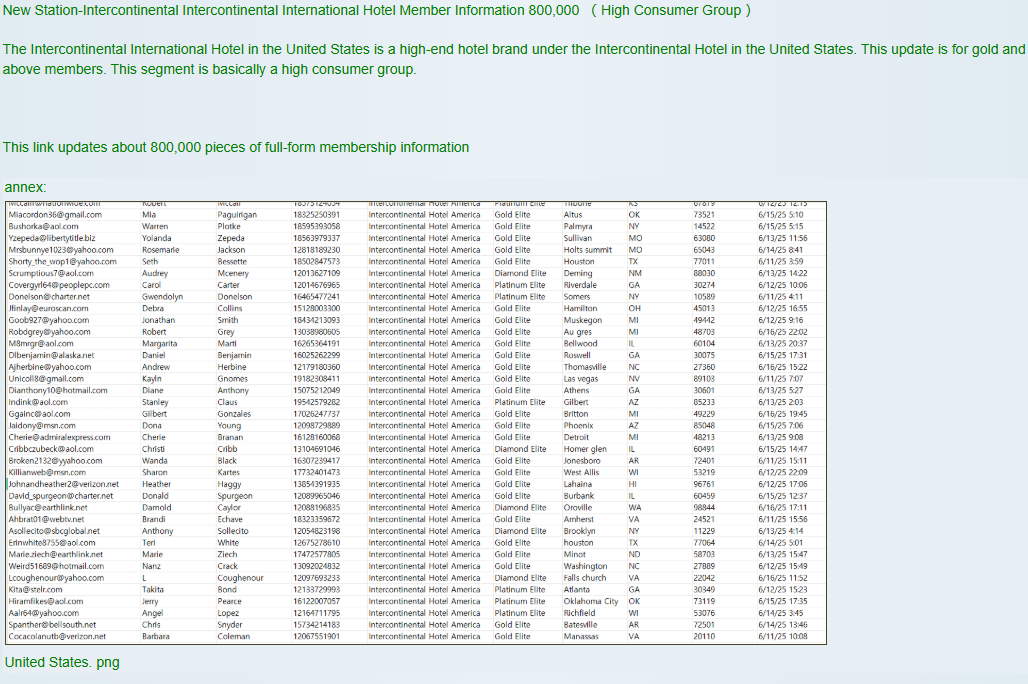 涉嫌出售洲际酒店及度假村的数据-xLab 威胁情报