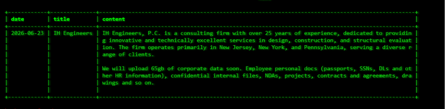 IH Engineers P.C falls victim to akira ransomware-xLab 威胁情报