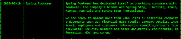 Spring鞋类成为Akira勒索软件的受害者-xLab 威胁情报