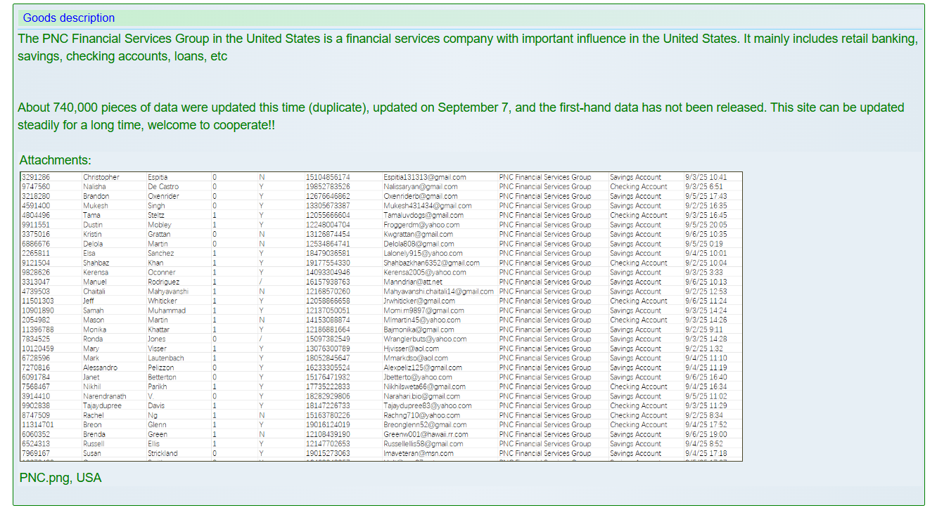 PNC Financial Services涉嫌出售数据-xLab 威胁情报