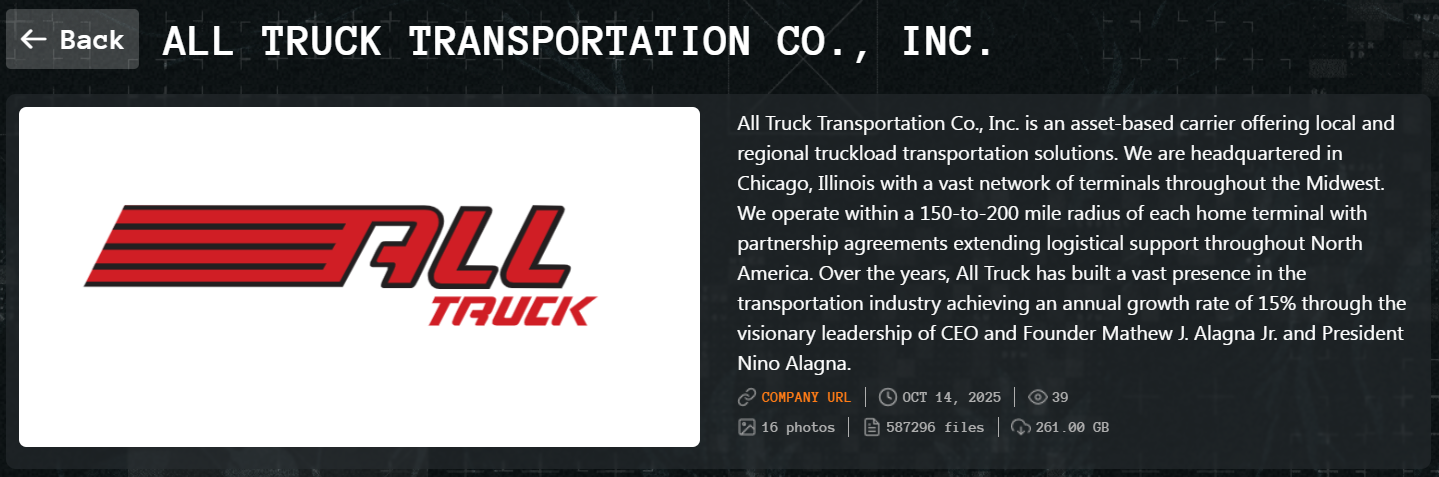 INC.All Truck Transportation Co成为Qilin勒索软件的受害者-xLab 威胁情报