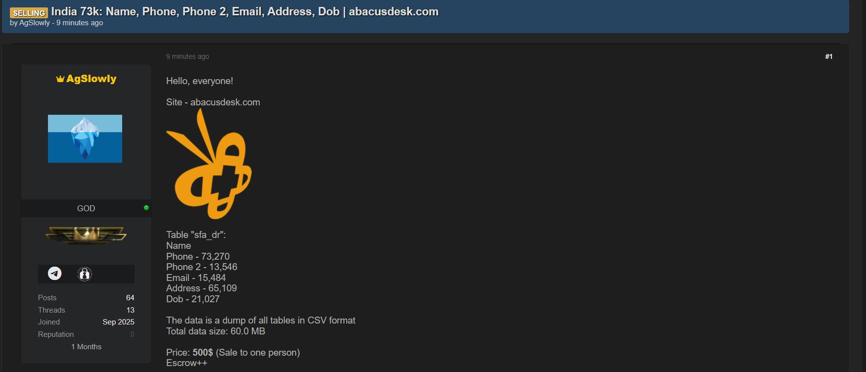 Abacus Desk涉嫌数据销售-xLab 威胁情报