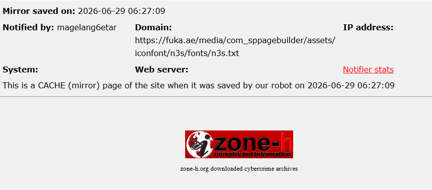 magelang6etar targets the website of FUKA FZE-xLab 威胁情报