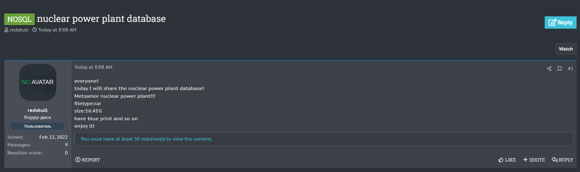 power Metsamor核电站涉嫌数据外泄-xLab 威胁情报