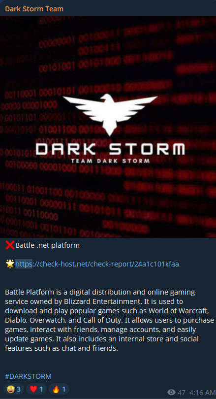 Dark Storm Team瞄准战网网站-xLab 威胁情报