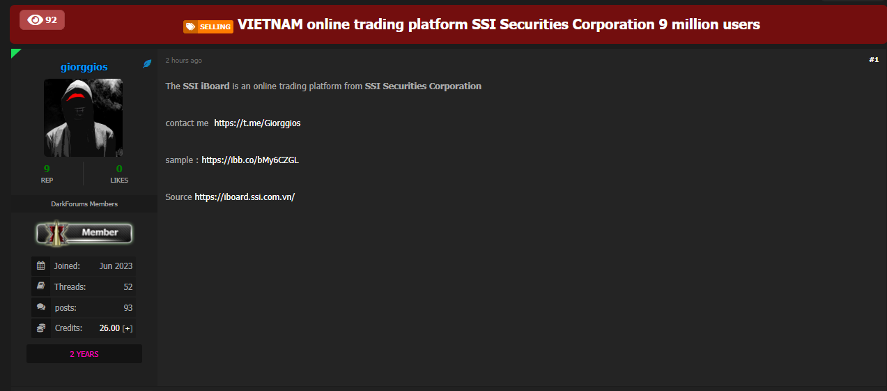 SSI证券公司涉嫌数据泄露-xLab 威胁情报