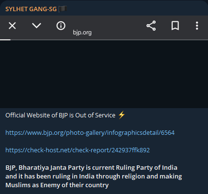 SYLHET GANG-SG针对印度人民党网站-xLab 威胁情报