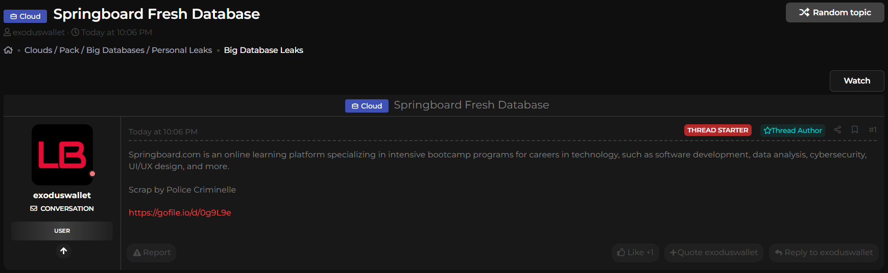 跳板涉嫌数据泄露-xLab 威胁情报