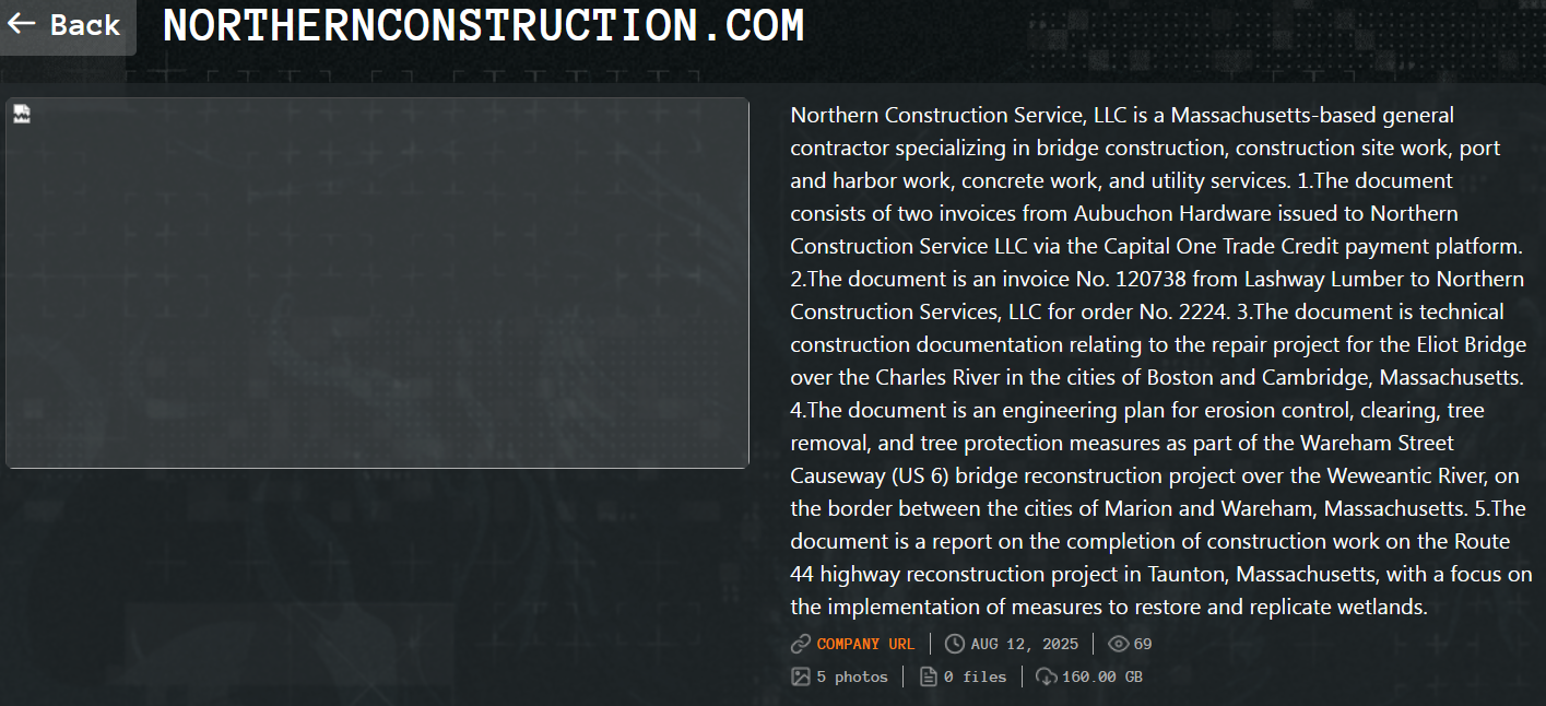 北方建筑服务公司成为Qilin勒索软件的受害者-xLab 威胁情报