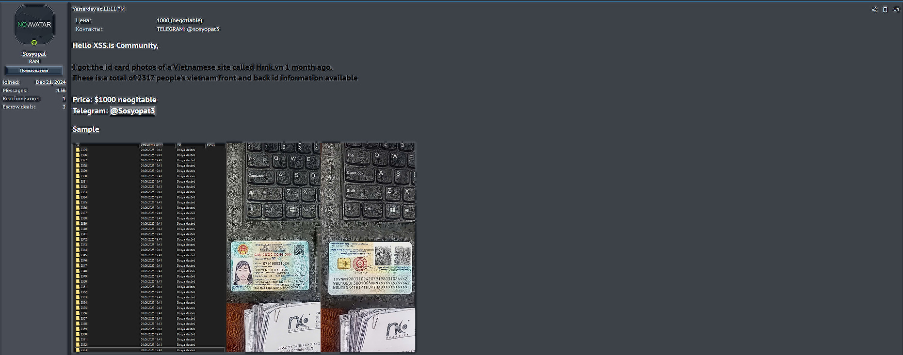 Lu C Nhan Ki T供应有限公司据称数据外泄-xLab 威胁情报