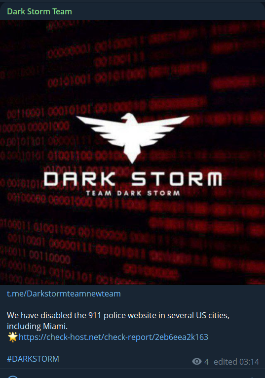 Dark Storm Team瞄准国家911计划网站-xLab 威胁情报