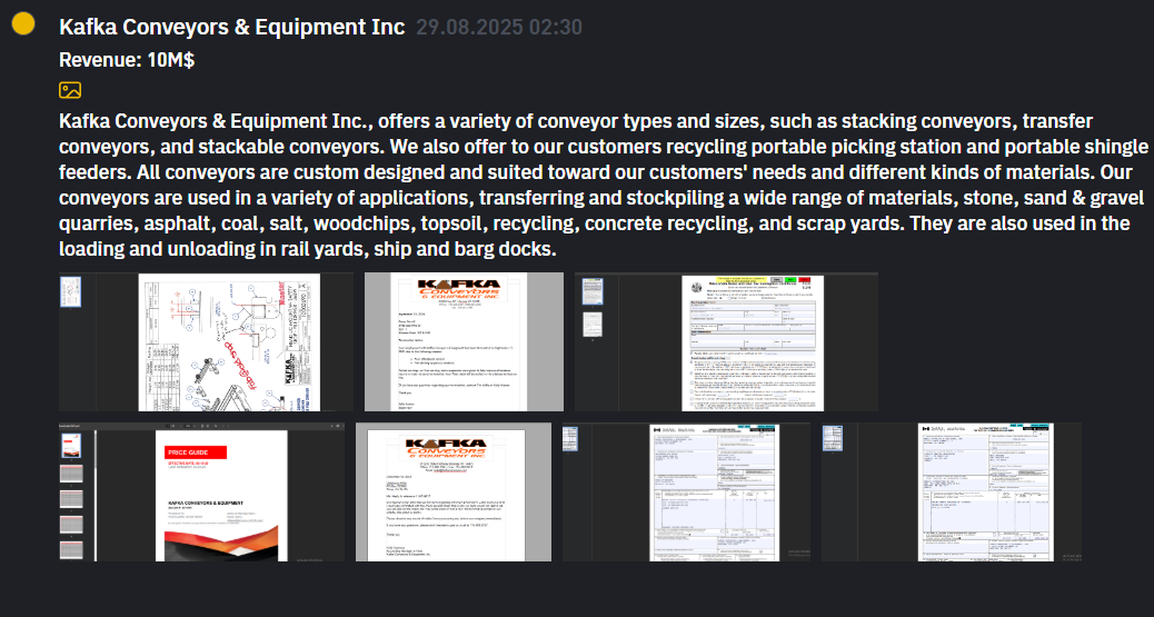 Kafka Conveyors&Equipment Inc.成为INC RANSOM勒索软件的受害者-xLab 威胁情报