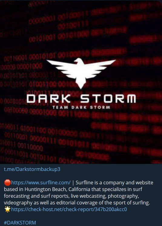 Dark Storm Team瞄准Surfline网站-xLab 威胁情报