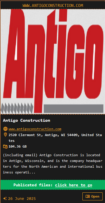 Antigo Construction家族公司成为DragonForce勒索软件的受害者-xLab 威胁情报