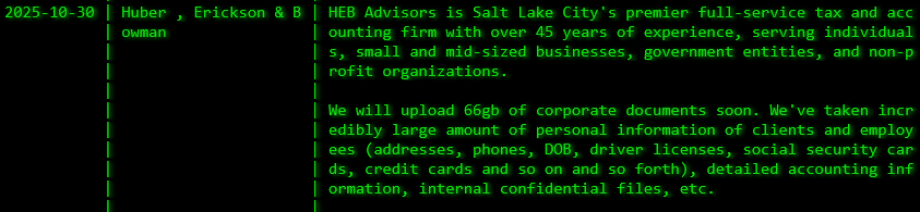 HEB Advisors成为akira勒索软件的受害者-xLab 威胁情报