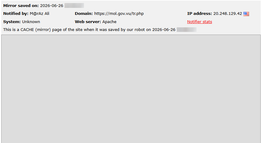 M@rAz Ali targets the website of Ministry of Lands and Natural Resources (Vanuatu)-xLab 威胁情报