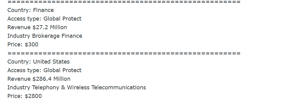 涉嫌向美国身份不明的电信公司出售未经授权的GlobalProtect访问权限-xLab 威胁情报