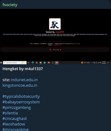 maulnism1337 targets the website of kingstoncoe.edu.in-xLab 威胁情报