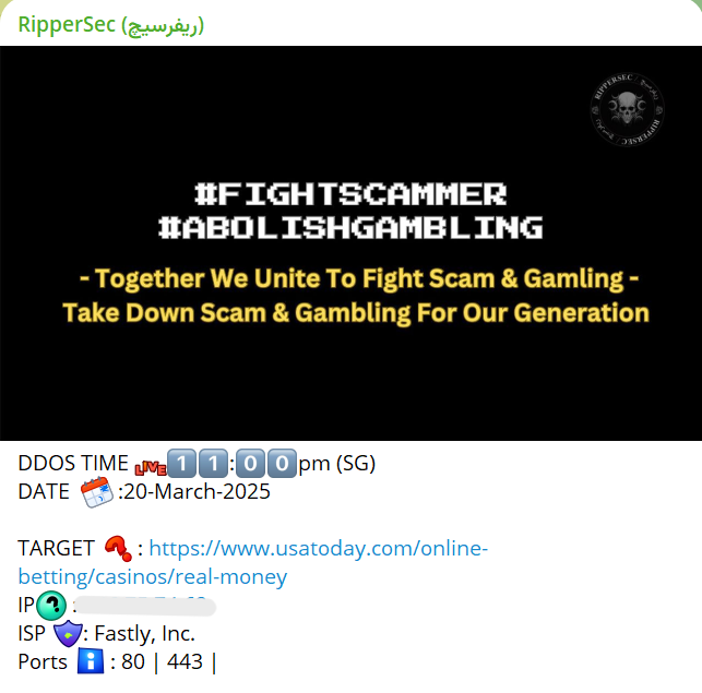RipperSec瞄准《今日美国》网站-xLab 威胁情报