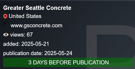 Greater Seattle Concrete，Inc成为PLAY勒索软件的受害者-xLab 威胁情报