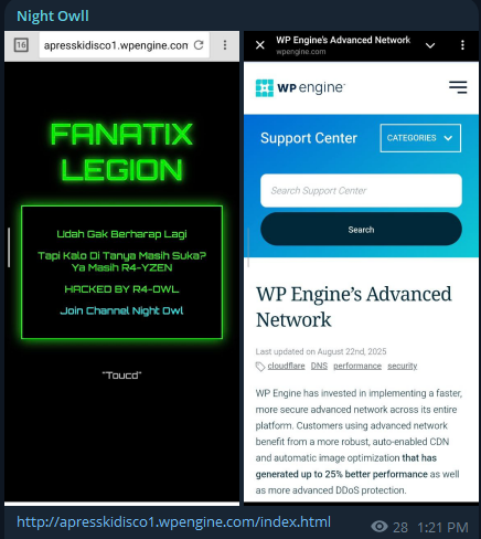 夜猫子瞄准了WPEngine的网站-xLab 威胁情报