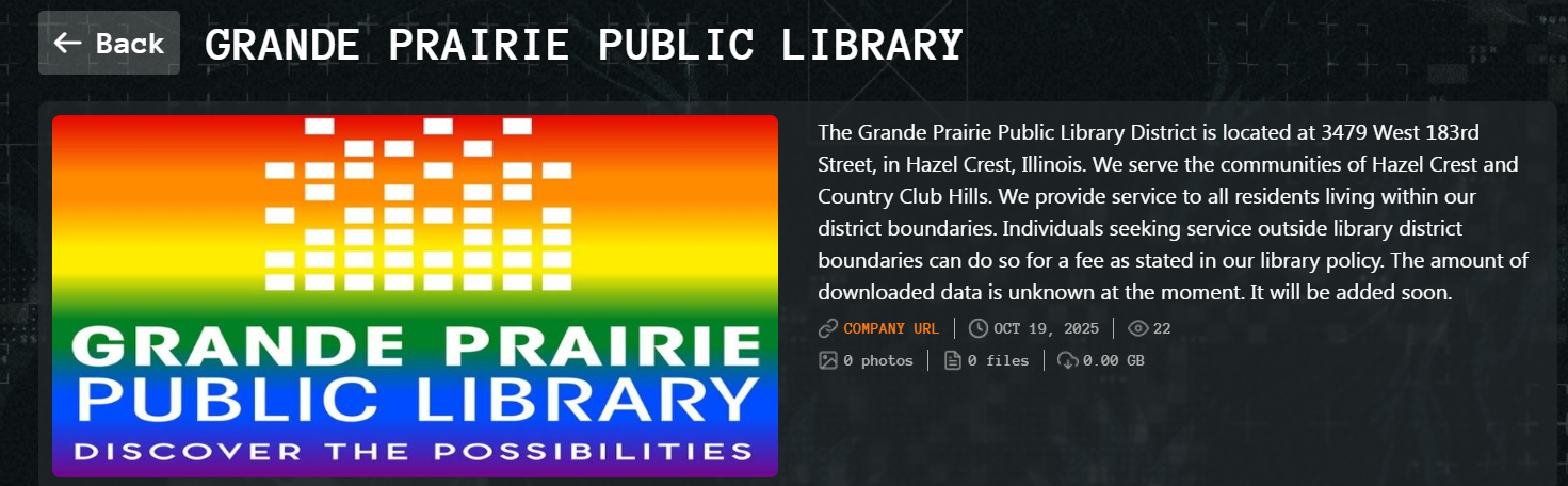 大草原公共图书馆成为Qilin勒索软件的受害者-xLab 威胁情报