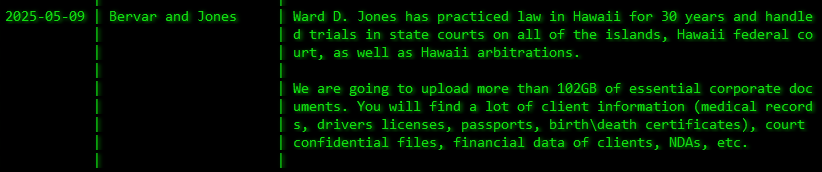 Bervar&Jones成为Akira勒索软件的受害者-xLab 威胁情报