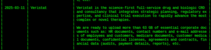 Veristat成为Akira勒索软件的受害者-xLab 威胁情报