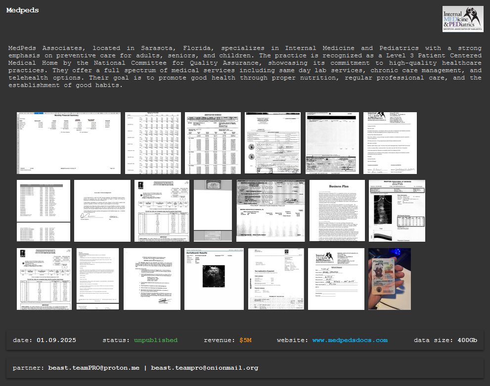 萨拉索塔MedPeds Associates成为BEAST勒索软件的受害者-xLab 威胁情报
