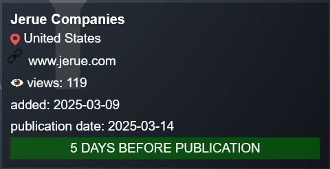 Jerue Logistics Solutions将victim归咎于PLAY勒索软件-xLab 威胁情报