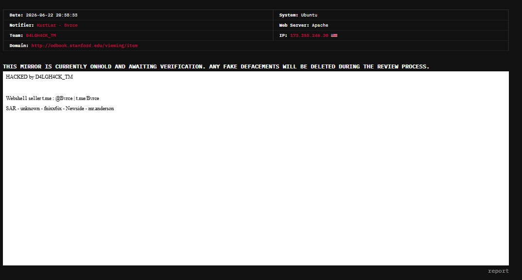 D4LGH4CK_TM targets the website of Stanford University-xLab 威胁情报