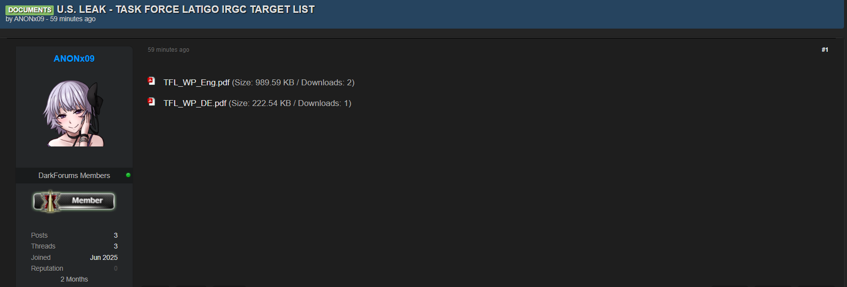 美国伊斯兰革命卫队目标名单涉嫌数据泄露-xLab 威胁情报