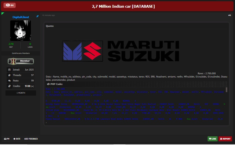 270万印度车主涉嫌数据泄露-xLab 威胁情报