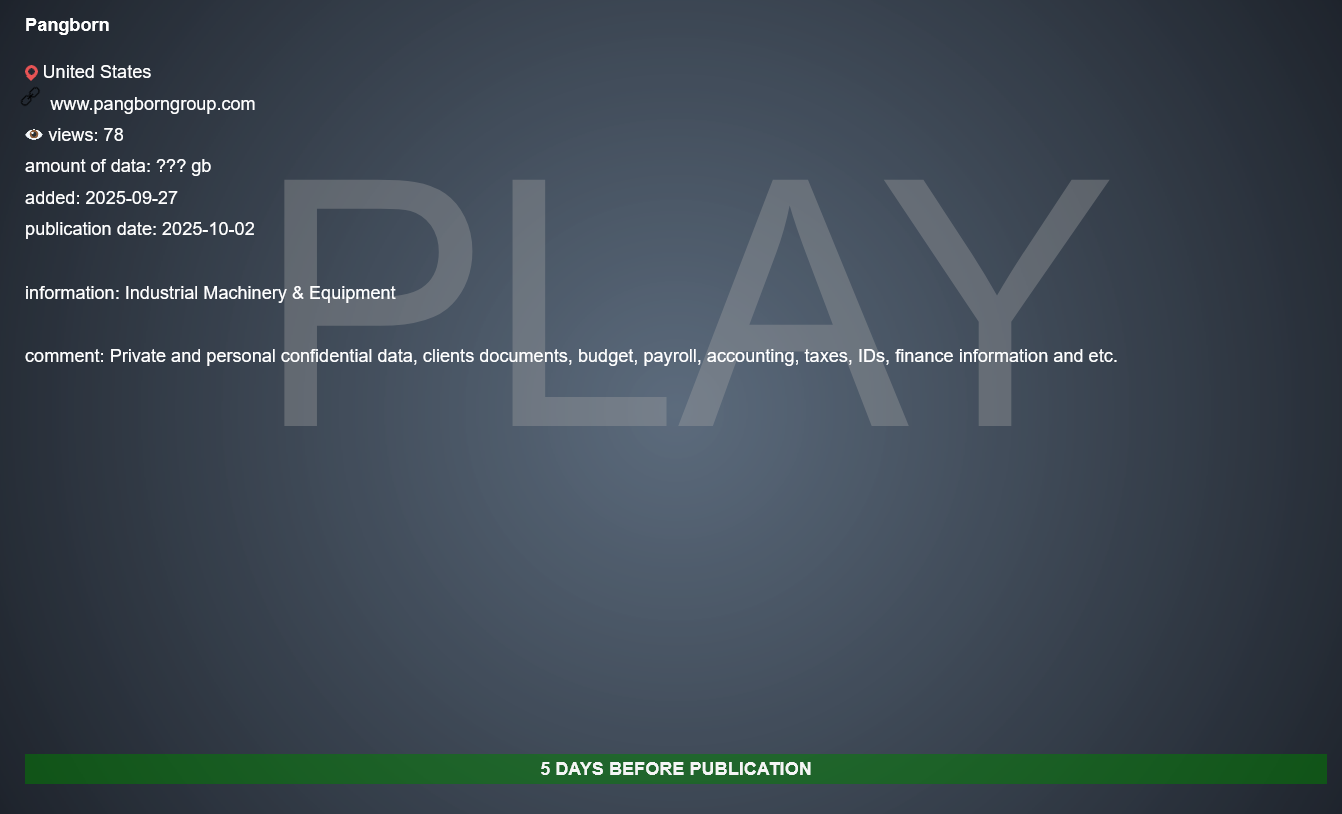 庞博恩集团成为PLAY勒索软件的受害者-xLab 威胁情报