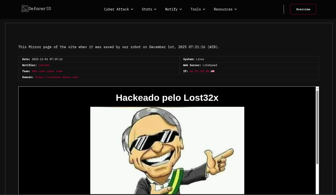 404船员cyber团队瞄准新星啦啦队舞蹈学院网站-xLab 威胁情报