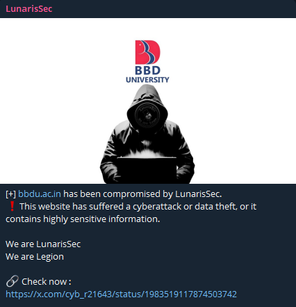 Babu Banarasi Das大学涉嫌数据外泄-xLab 威胁情报