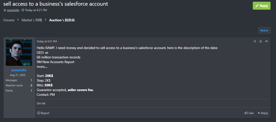 涉嫌在美国出售salesforce帐户-xLab 威胁情报