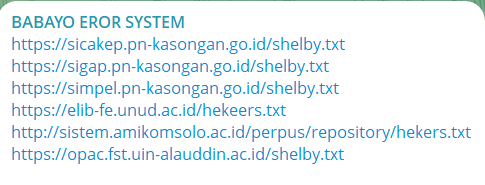 BABAYO EROR SYSTEM targets the website of Pengadilan Negeri Kasongan-xLab 威胁情报