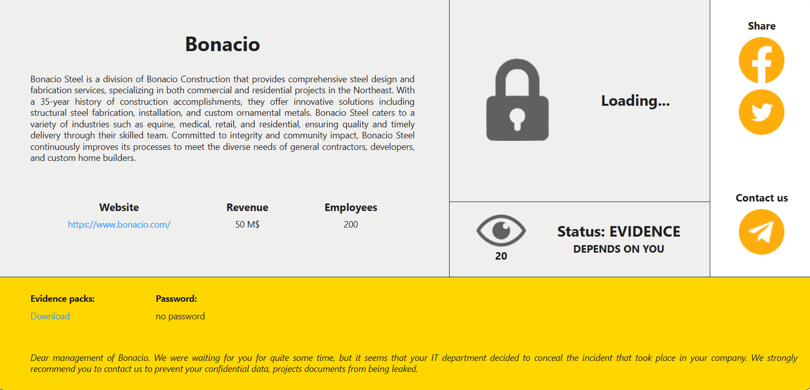 Bonacio falls victim to RansomHouse Ransomware-xLab 威胁情报