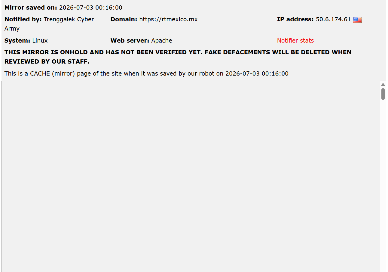 Trenggalek Cyber Army targets the website of R&T México-xLab 威胁情报