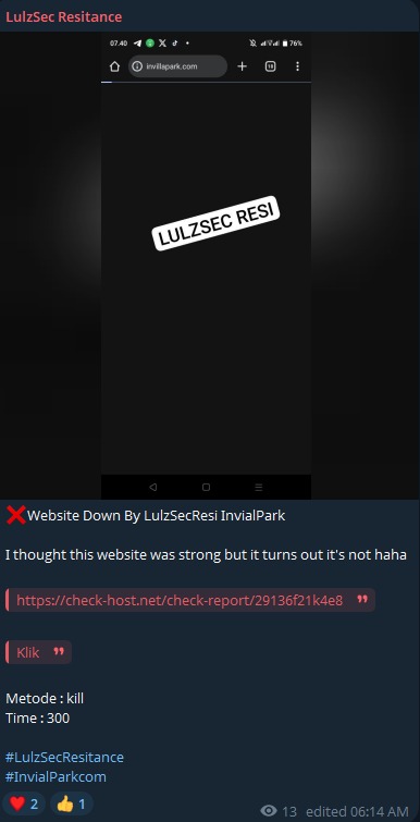 LulzSec抵抗运动瞄准别墅公园网站-xLab 威胁情报